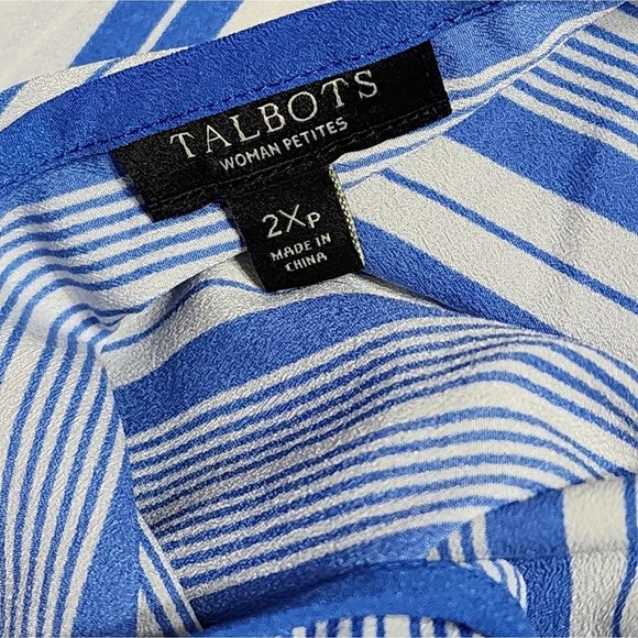 Talbots striped Nautical beach blouse plus size 2XP PETITE - Picture 4 of 5